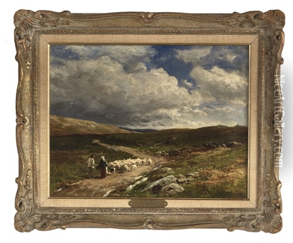 On The Way To Festining, North Wales Oil Painting - David Bates