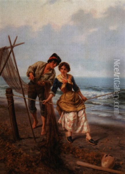 The Proposal Oil Painting - Pietro Gabrini