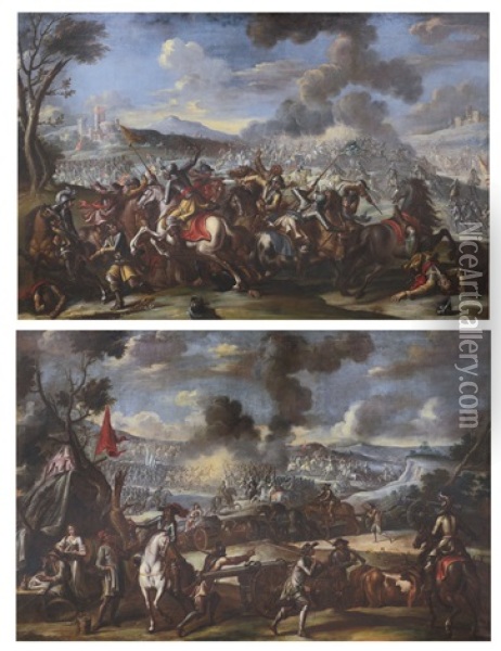 Battaglia Oil Painting - Ilario Spolverini