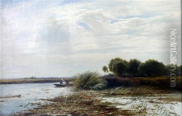 Lake Scene Oil Painting - Arthur Gilbert