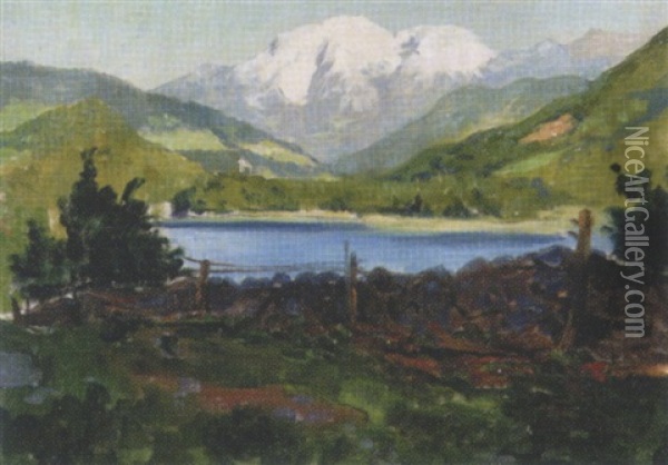 Bergsee In Sudtirol Oil Painting - Julius von Blaas