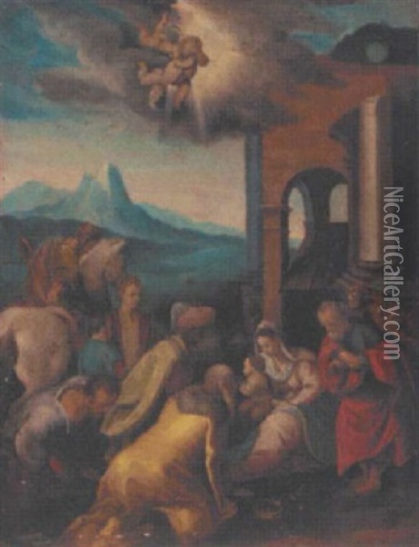 The Adoration Of The Magi Oil Painting - Joseph Heintz the Elder