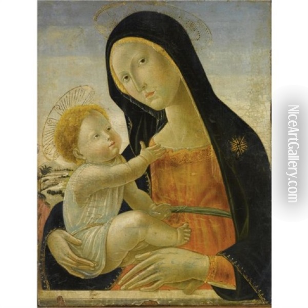 Madonna Con Il Bambino Oil Painting - Neroccio di Bartolomeo dei Landi