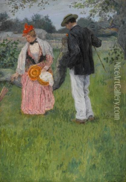 The Rendez-vous Oil Painting - August Franzen