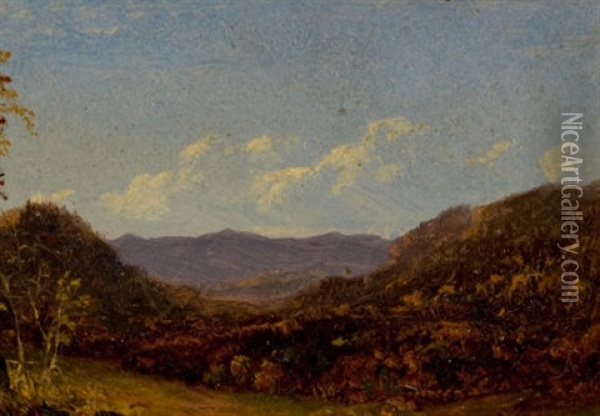 Landscape With Mountains Oil Painting - David Johnson
