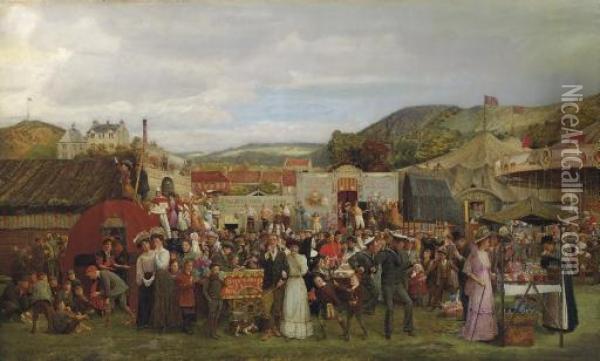 A Scottish Fair Oil Painting - Young Andrew