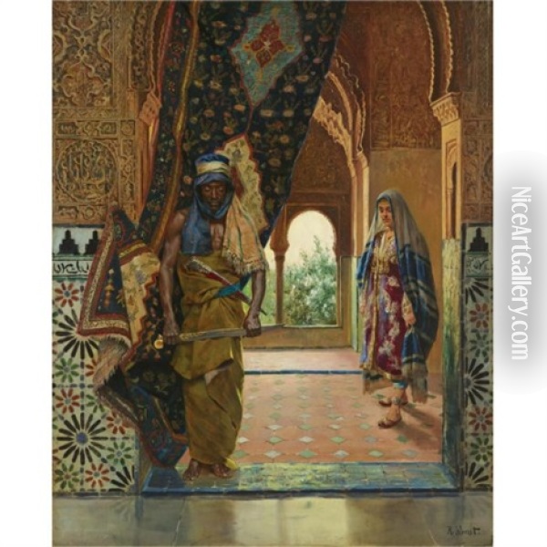 The Guard Of The Harem Oil Painting - Rudolf Ernst