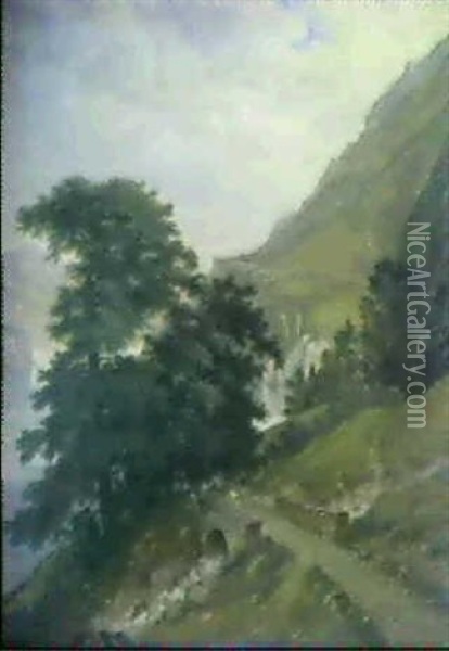 Landschaft Am Vierwaldstaettersee Oil Painting - Hermann Herdtle