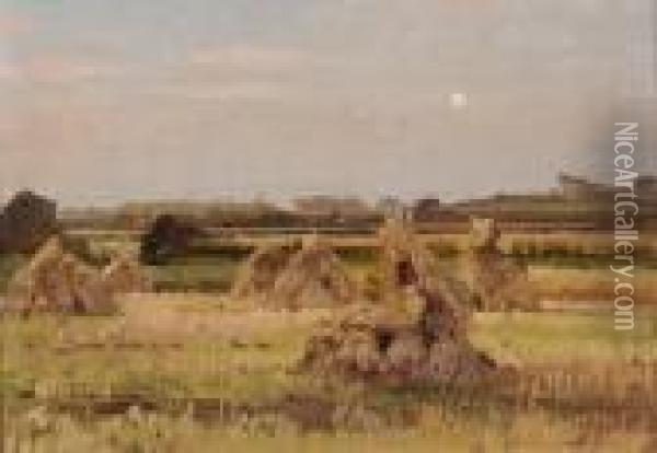 Haystacks Oil Painting - William Page Atkinson Wells