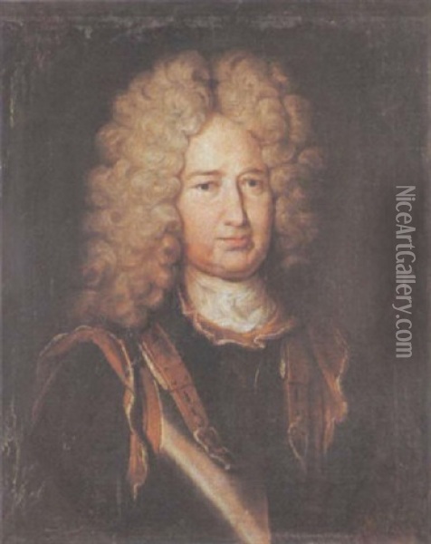 Portrat Vom Grafen Ernst Von Metternich Oil Painting - Johann Rudolf Huber the Elder