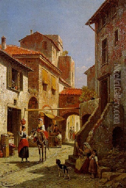 Ruelle A Sabino Oil Painting - Jacques Francois Carabain