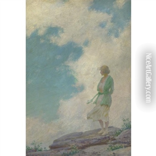 The Green Jacket Oil Painting - Charles Courtney Curran