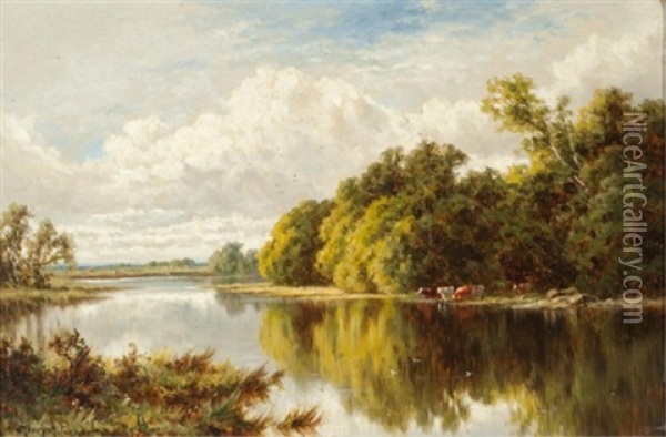 Streatley On Thames Oil Painting - Henry H. Parker