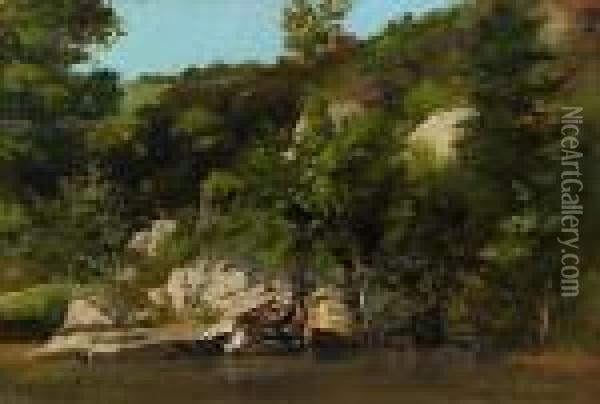 Paysage Aux Rochers Oil Painting - Antoine Chintreuil