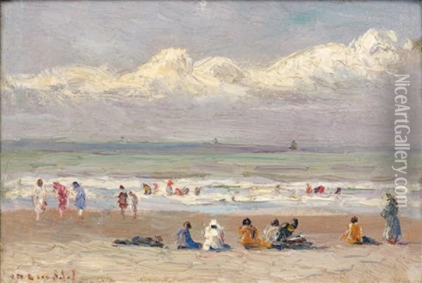 Baigneurs Sur La Plage Oil Painting - Charles Emmanuel Joseph Roussel