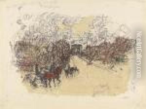 L'arc De Triomphe: Plate Xi, From Quelques Aspects De La Vie Deparis Oil Painting - Pierre Bonnard