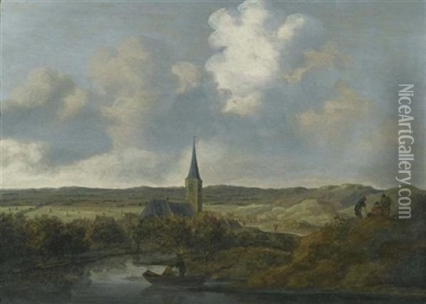 Flusslandschaft Oil Painting - Anthony Jansz van der Croos