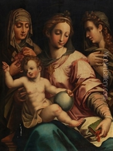 Virgen Con Nino Oil Painting - Blas de Ledesma Prado