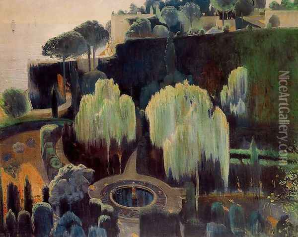 Jardín del Pirata (Mallorca) Oil Painting - Santiago Rusinol i Prats