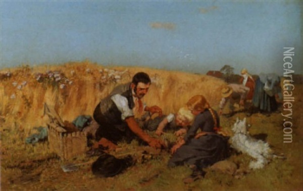 Auf Der Maulwurfjagd Oil Painting - Theodor Volmar