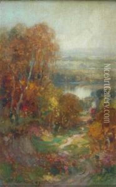 Autumnal Landscape Oil Painting - Thomas Bromley Blacklock