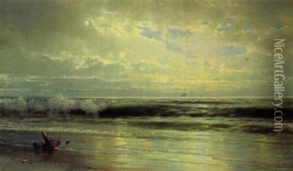 Where The Evening Tide Comes In Oil Painting - William Trost Richards