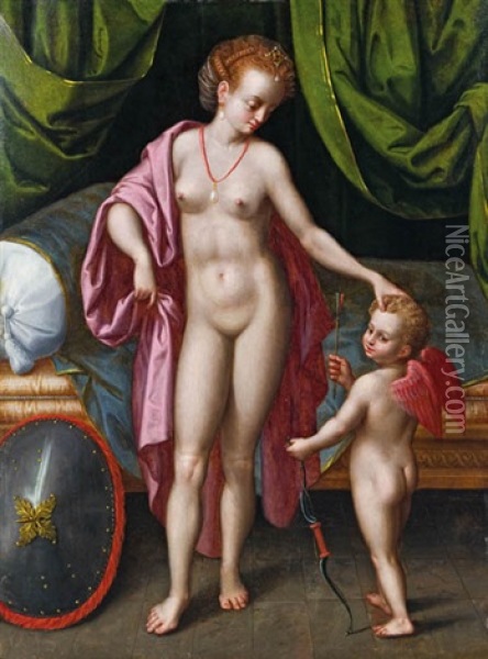 Venus Und Amor Oil Painting - Alexander Wiskermann