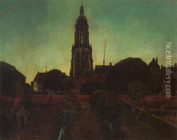 De Cunera - Toren Van Rhenen Oil Painting - Eduard Karsen