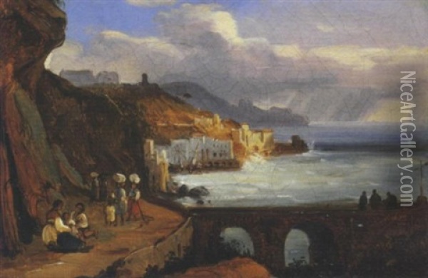 Veduta Di Amalfi Oil Painting - Giacinto Gigante