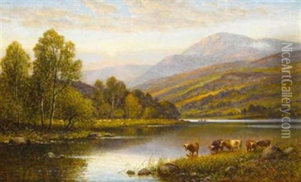 Rydal Lake, Cumberland Oil Painting - Alfred Augustus Glendening Sr.