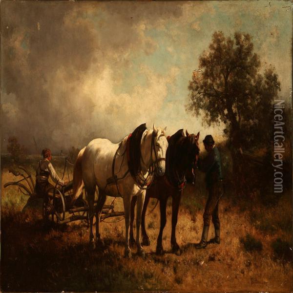 Harvest Scene Oil Painting - Conrad Buhlmayer