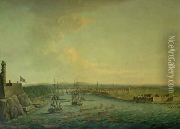 The Siege of Havana in 1762, 1767 Oil Painting - Dominic Serres