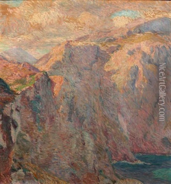 La Falaise Oil Painting - Henri Brugnot