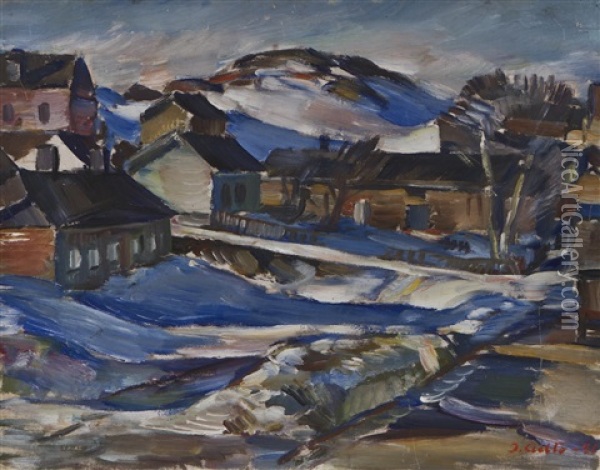 Winter Landscape Oil Painting - Ilmari Aalto