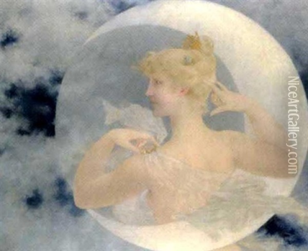 La Lune, Allegorie Oil Painting - Jules Victor Verdier