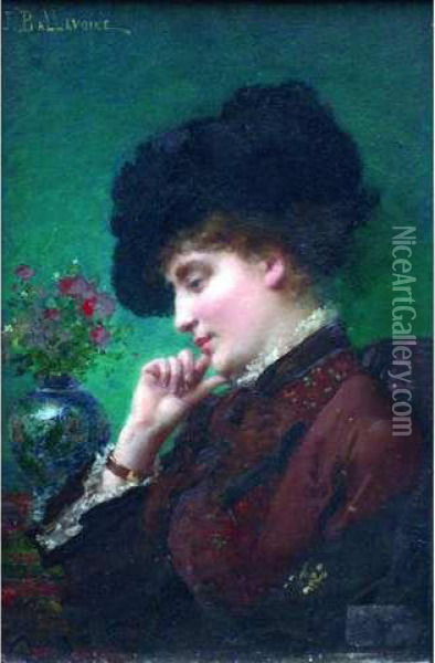 Femme Au Profil Oil Painting - Jules Frederic Ballavoine