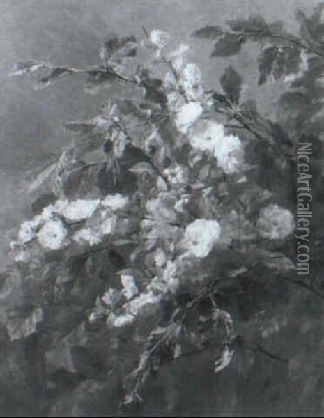 Opstilling Med Blomstrende Grene Og Bogegrene Oil Painting - Anthonie Eleonore (Anthonore) Christensen