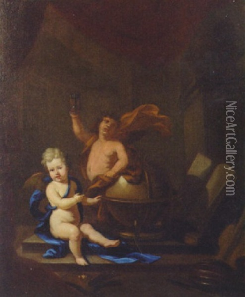 An Allegory Of The Arts Triumphing Over Time Oil Painting - Arnold Houbraken