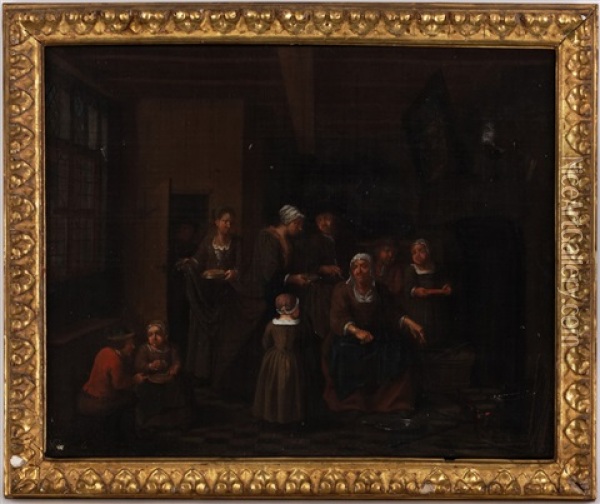 Scenes D'interieur (pair) Oil Painting - Jan Josef Horemans the Elder