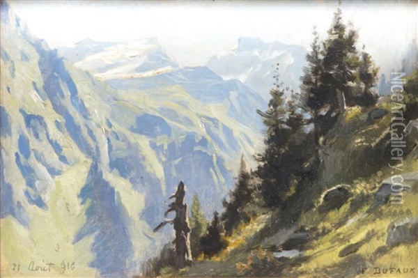 L'alpe De Corbassiere Au Dessus De Fionnay Oil Painting - Frederic Dufaux