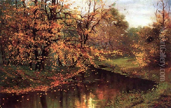 Herbstlandschaft Oil Painting - Josef Jelinek