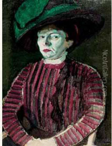 Portrait De Femme Oil Painting - Georges Kars