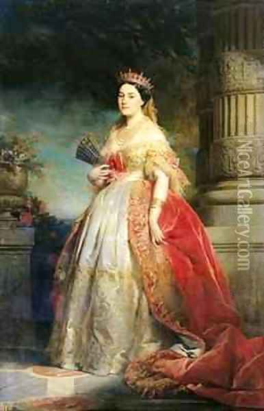 Mathilde Laetitia Wilhelmine Bonaparte 1820-1904 Oil Painting - Edouard Louis Dubufe