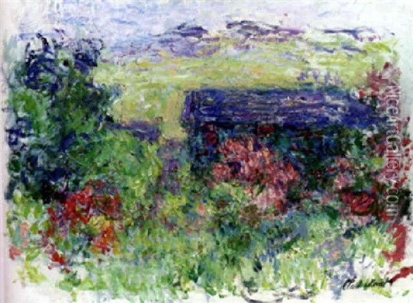 La Maison A Travers Les Roses Oil Painting - Claude Monet