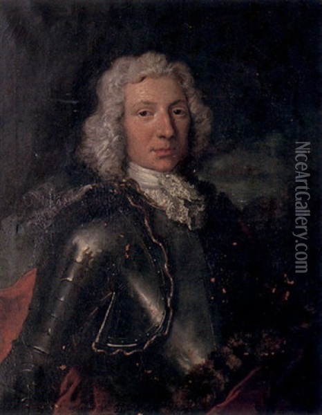 Portrait D'homme (monsieur M.j. Demichel?) Oil Painting - Jean-Baptiste Oudry