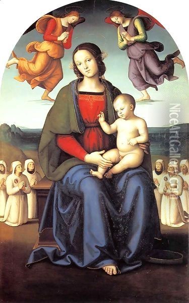 Madonna of the Confraternity of the Consolazione Oil Painting - Pietro Vannucci Perugino