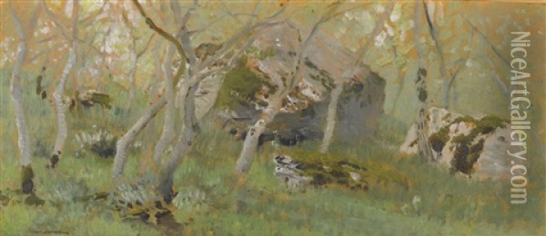 Woodland Study Oil Painting - Isaak Levitan