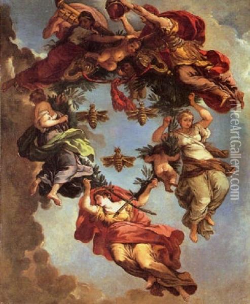 Le Triomphe De La Divine Providence Oil Painting - Pietro da Cortona