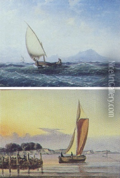 Stille Sommeraften Ved En Fjord Oil Painting - Carl Julius Emil Olsen