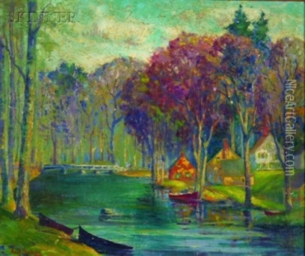 The Connecticut River Scene Oil Painting - Paul E. Saling